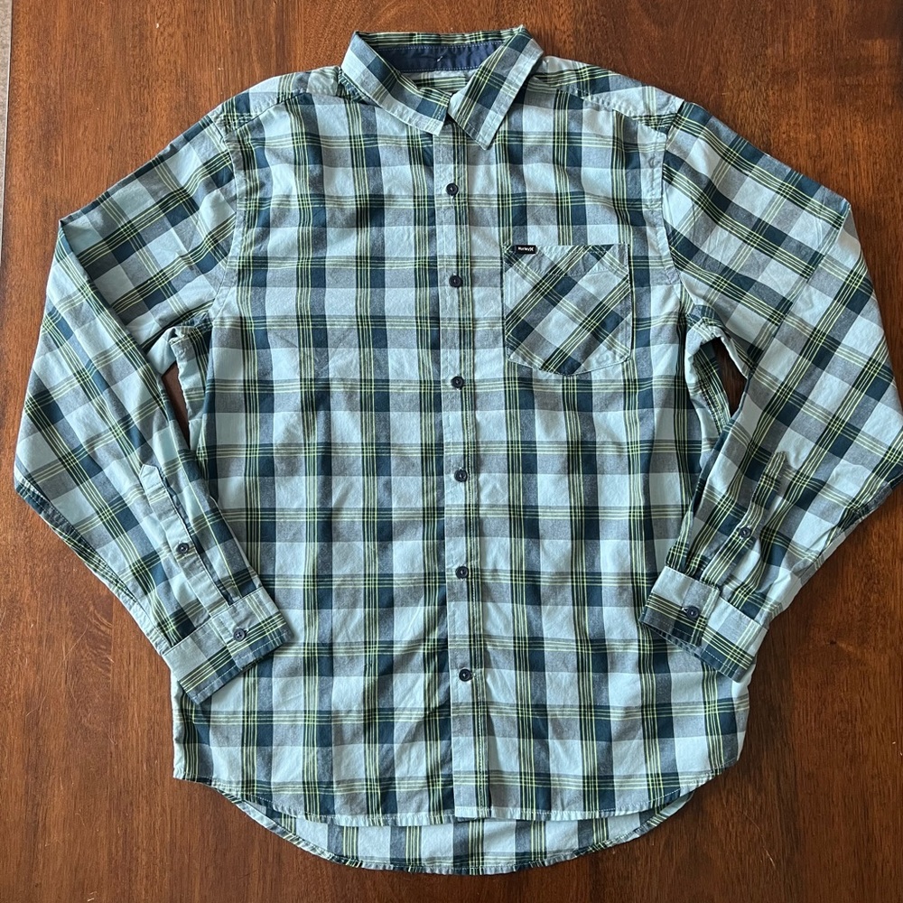 Hurley plaid button down